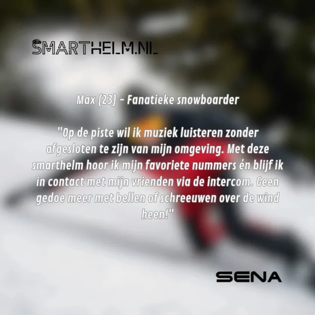 🎿 "Op de piste wil ik muziek luisteren zonder afgesloten te zijn van mijn omgeving. Met deze smarthelm hoor ik mijn favoriete nummers én blijf ik in contact met mijn vrienden via de intercom. Geen gedoe meer met bellen of schreeuwen over de wind heen!" – Max (23)

🏔️ De ultieme wintersporthelm is hier!
❄️ Geniet van muziek en blijf veilig
🎙️ Communiceer met vrienden op de piste
📞 Handsfree bellen zonder je handschoenen uit te trekken

Tag iemand die deze helm moet proberen! 🏂

#WintersportGadget #SmartHelm #PisteFun